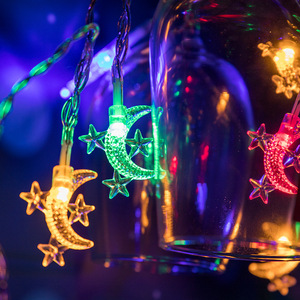 Guirnalda de <span class=keywords><strong>luces</strong></span> LED con forma de luna y estrella para el hogar, <span class=keywords><strong>luces</strong></span> de hadas con batería, <span class=keywords><strong>luces</strong></span> parpadeantes para Año Nuevo, decoraciones navideñas - Product Image 3