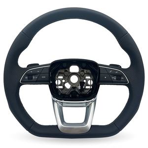 Volante de Cuero Personalizado Línea S para Audi A3 <span class=keywords><strong>A4</strong></span> S5 B7 RS6 TT 8j S4 B9 <span class=keywords><strong>2014</strong></span> - Product Image 1