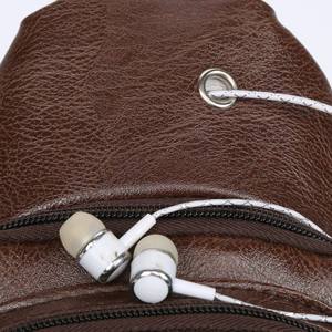 Bolso de Pecho de PU para Hombre, Multifuncional, Impermeable, con Cierre, Orificio para Auriculares, Diseño Antirrobo, Venta al Por Mayor - Product Image 2