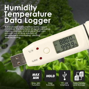 Multi-Function Low Power Data <b>Logger</b> <b>Temperature</b> & Humidity Recorder with Alarm & USB Anti-Slip Design - Product Image 2