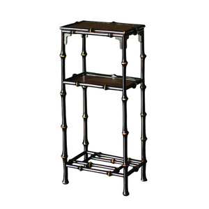 Soporte de flores de bambú de tres niveles, estante de almacenamiento de estilo chino, soporte para macetas de bonsái, muebles para sala de estar - Product Image 5