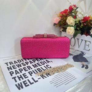Bolso de mano con lazo de diamantes de imitación para mujer, estuche rígido, cartera de noche, bolso de mano con cristales y diamantes para boda, <span class=keywords><strong>fiesta</strong></span> de graduación - Product Image 6