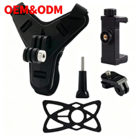 Support de fixation pour casque de moto, support de mentonnière intégrale pour caméra d'action 8/7/6/5 et support de téléphone