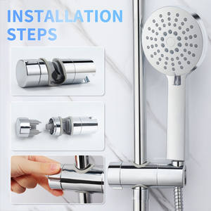 Moderne 18-25mm ABS Chrome <span class=keywords><strong>Universel</strong></span> Réglable Rail En Plastique <span class=keywords><strong>Curseur</strong></span> Pince Support Main <span class=keywords><strong>Douche</strong></span> Titulaire Salle De Bains Robinet Accessoires - Product Image 6