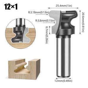 Outils de coupe du bois Profil <span class=keywords><strong>Demi</strong></span>-<span class=keywords><strong>Rond</strong></span> Bit Cabinet Double Courbe Doigt Routeur Bit pour Tiroir Poignée - Product Image 6