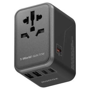 Venta al por mayor <span class=keywords><strong>MOMAX</strong></span> 1-World UA8 PD 100-250V 70W Cargador rápido Adaptador de corriente EE. UU. AU Reino Unido Enchufe DE LA UE Cambiador USB rápido Universal - Product Image 1