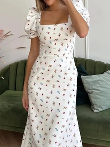 Abito elegante Flowy vendita calda S M L Casual abito a trapezio con stampa floreale nuovo abito estivo da donna - Product Image 2