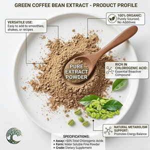 Extracto de Grano de Café Verde de Grado Cosmético en Polvo 10%, 25%, 40%, 50%, 60% de Ácido Clorogénico para la Pérdida de Peso - Product Image 5