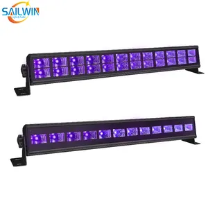24X3W Dual Row UV LED Wall Washer Light DJ Party Wedding Purple LED Black DMX Stage Lighting With Remote Control