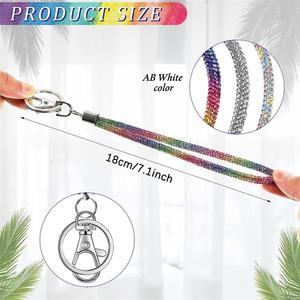 Porte-clés bracelet en strass brillant, cordon de poignet pour femmes, porte-clés en diamant brillant, porte-clés pour clés de voiture, porte-clés pour portefeuille - Product Image 6