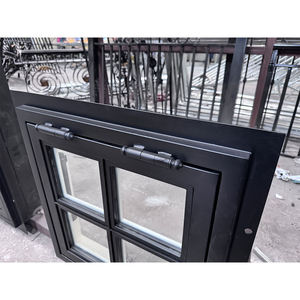<span class=keywords><strong>Finestre</strong></span> a griglia in acciaio bicolore stile retrò personalizzate con vetri doppi e <span class=keywords><strong>griglie</strong></span> in ferro battuto per applicazioni esterne, apertura fissa - Product Image 6