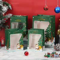 Sacs en papier de luxe pour cadeaux de Noël avec logo personnalisé, en papier kraft recyclable, avec poignées en ruban