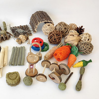 Ensemble de jouets à mâcher pour animaux de compagnie : hamster, cochon d'Inde, lapin et perroquet
