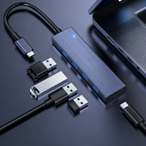 Hub USB 3.0 4 ports en aluminium, femelle-femelle, compatible avec l'électronique grand public et les ordinateurs, utilisation pour mini <span class=keywords><strong>PC</strong></span>, sortie Type C, en stock - Product Image 3