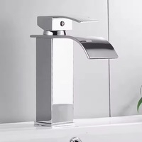 Robinet moderne monotrou à commande tactile en acier inoxydable avec cartouche céramique pour lavabo de salle de bain et comptoir de toilettes