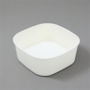 Gobelet en papier rectangulaire jetable, carré, rond, chauffable, en kraft, imperméable, avec impression personnalisée du logo, bol à salade en papier avec couvercle en PE - Product Image 6