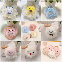Spons Mandi Bentuk Hewan Anak Grosir, Bola Gosok Badan Jala Warna-warni, Hadiah Mandi Bayi, Puff Lucu