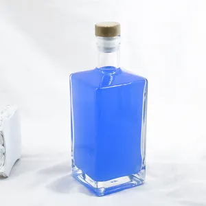 500ml Premium quality square vodka, whiskey, gin glass bottle