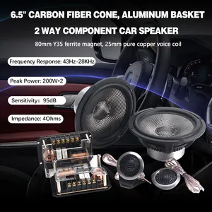 6.5 polegada componentes com woofer alto-falante 90db carro alto-falante componentes 6.5 neodimio