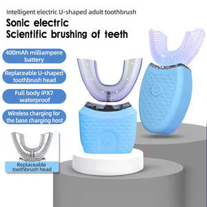 Cepillo de Dientes Inalámbrico Sónico en Forma de U, Lámpara Blanqueadora de Dientes Ultrasónica de 360 Grados, Cepillo de Dientes Eléctrico Automático para Adultos, Suave, IPX7 - Product Image 4