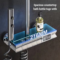 Nouveau design en laiton avec affichage numérique LED Système de douche à effet pluie 4 fonctions Ensemble mélangeur de douche avec pulvérisateurs de bidet