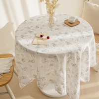 Petit Chrysanthème Floral Nappe Ins Style Frais Photo Pique-Nique Tissu Fond Pur Coton Tissu Chemin De Table pour Littéraire