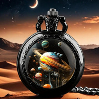 Nouvelle montre de poche colorée à clapet 47 mm, boîtier en alliage à motifs, mouvement à quartz numérique, élégante montre pendentif