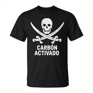 T-shirt Pirate Sword Skull Bones pour adulte, unisexe, noir, col rond, manches courtes, promotionnel - Product Image 2