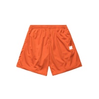 Shorts de corrida masculinos de tecido malha, cores sólidas, marca de moda, logotipo, academia, malha, treino, basquete, roupa esportiva