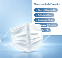 Masque facial 3 plis pour salle blanche Classe 1000 ES en tissu non tissé / tissu PP melt-blown