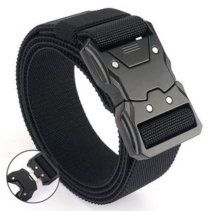 <span class=keywords><strong>Ceinture</strong></span> tactique en toile pour <span class=keywords><strong>homme</strong></span>, <span class=keywords><strong>ceinture</strong></span> de sport de plein air décontractée, <span class=keywords><strong>boucle</strong></span> en alliage automatique, nylon, entraînement, vêtements de travail, extensible, Yonger A6 125cm - Product Image 6