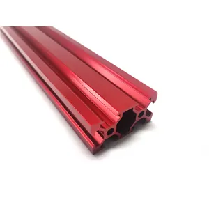 Trilho linear da impressora 3d colorido, cor vermelha extrusada 2040 perfil de alumínio da t-slot do t