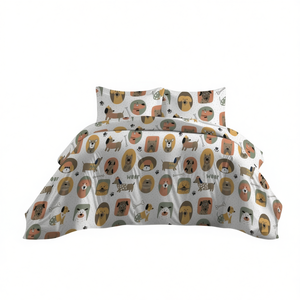 Juego de Funda de Edredón 100% Algodón Diseño Cani Italiano Cama Individual 200x200cm - Product Image 3