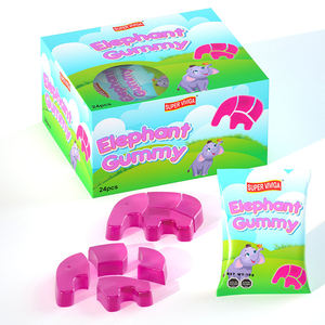 Vente en gros de bonbons gommeux en forme d'éléphant avec blocs de construction de marque privée personnalisée - Product Image 1