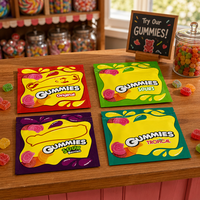 Sacs Mylar refermables anti-odeur à fermeture éclair pour bonbons gélifiés et chewing-gums, scellés sur 3 côtés, emballage plastique en vrac