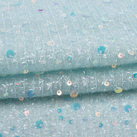Tissu en maille tricotée sur mesure, résistant aux plis, respirant, avec broderie de sequins colorés en tulle