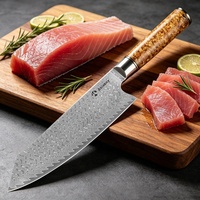 Couteau de chef en acier Damas à 67 couches VG10, couteau Gyuto japonais ultra-affûté pour la découpe du thon et des sashimis, usage culinaire