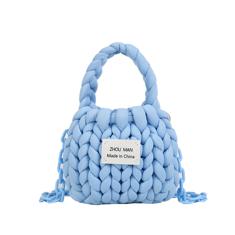 Kit de fabrication de sac crochet bleu