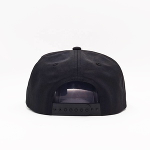 Casquette rétro vintage noire à 5 panneaux non structurée à profil bas avec logo brodé personnalisé et fermeture à pression - Product Image 2