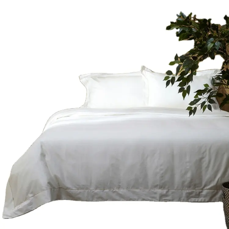 Edredón de hotel blanco, funda de edredón, funda de cama, tela para ropa de cama de hotel