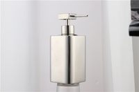 Distributeur de savon liquide de salle de bains en acier inoxydable 304, polissage à la lumière, bouteille de pompe