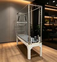 Table de Pilates Professionnelle 3-en-1 avec Rail Fixe, Reformer et Trapèze – Équipement Multifonctionnel pour Studio de Pilates