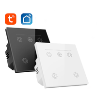 Interrupteur mural intelligent tactile WiFi Tuya, contrôleur de vitesse de ventilateur de plafond, télécommande via application, compatible avec Alexa et Google Home Assistant