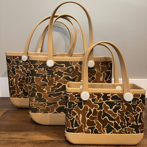 Bolsa de Playa de EVA con Estampado de Camuflaje Personalizado, Impermeable, de Gran Capacidad, Bolsa de Mano Resistente para Viajes, Campamentos y Actividades al Aire Libre, Regalo - Product Image 1