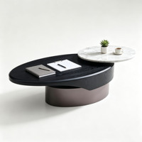 Table basse ovale de style minimaliste, combinaison de meubles de bureau adaptés aux salons