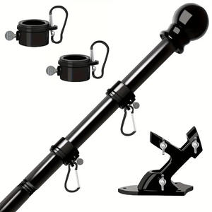 2,4 м наружный настенный пятисерзный флагшток из нержавеющей стали с защитой от ветра вращающееся наклонное Сращивание прочные флажки - Product Image 3