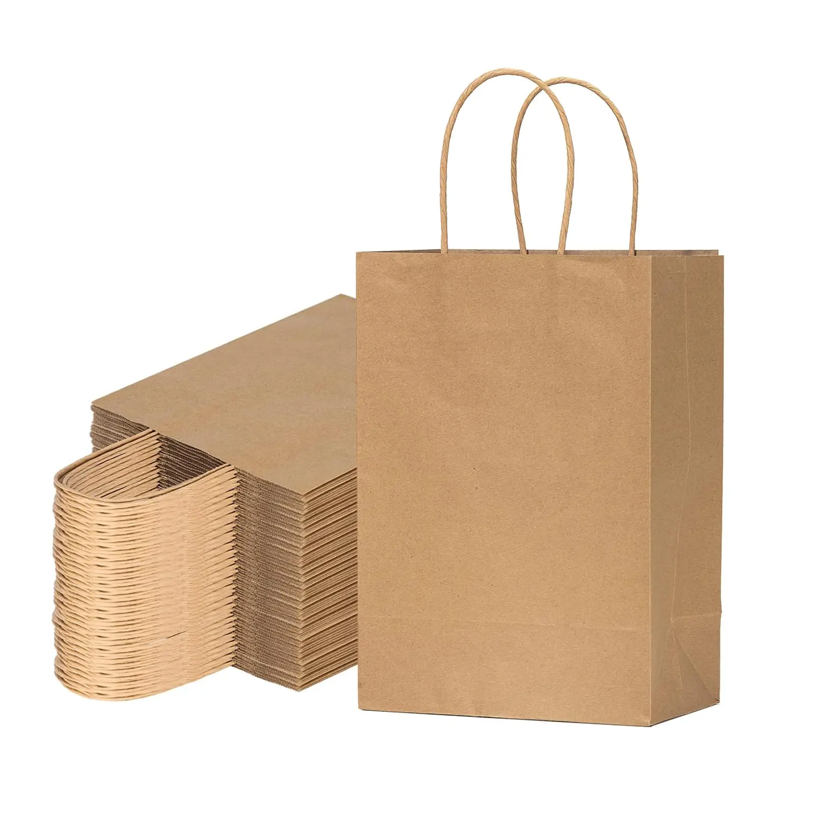 Wholesale Custom Kraft Paper Bags With Offset/Digital Printing Luxury Gift & Shopping Packaging Recycled Materials Custom Logo