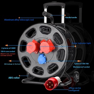 <span class=keywords><strong>Enrouleur</strong></span> de câble d'extension d'alimentation mobile industriel étanche antidéflagrant 380V triphasé à quatre fils 16A 50m en PVC - Product Image 2
