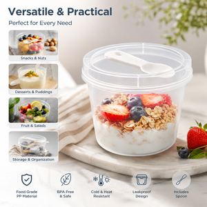 Custom Disposable Transparent square pp Plastic Cup Mousse Pudding Dessert Plastic Round Cup High Temperature Resistant with Lid - Product Image 4