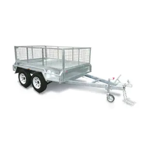 Australian cage trailers 10X6ft farm trailers hot dip galvanized car trailers with mesh cage 2 axles